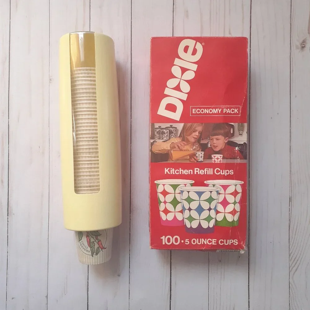 Dixie Cup Dispenser w/40-5oz Spice Collection Cups & Kitchen Refill Cups 100ct